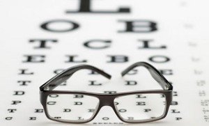 Classical spectacle on eye chart